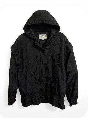 AMANDA SMITH Sport Hooded Jacket, No Pockets, Women’s L, Black